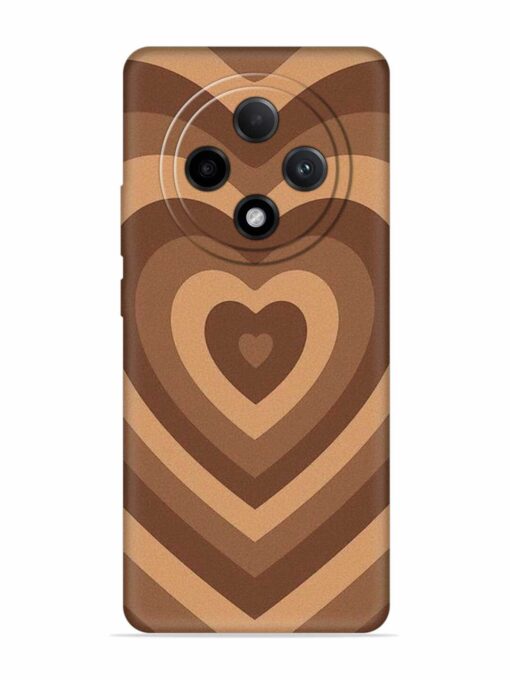 Brown Heart Embossed Soft Silicone Case for Oppo F27 Pro Plus (5G) Zapvi