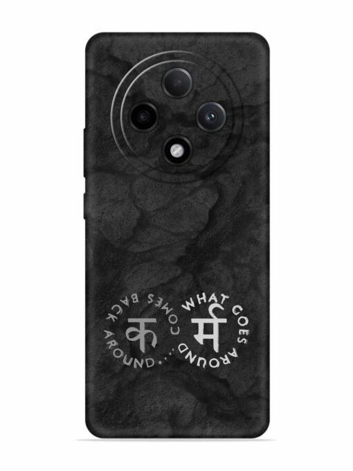 Karma Hindi Word Embossed Soft Silicone Case for Oppo F27 Pro Plus (5G)