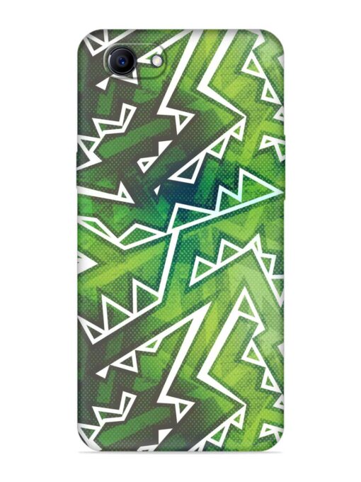 Green Graffiti Seamless Embossed Soft Silicone Case for Oppo F7 Youth Zapvi