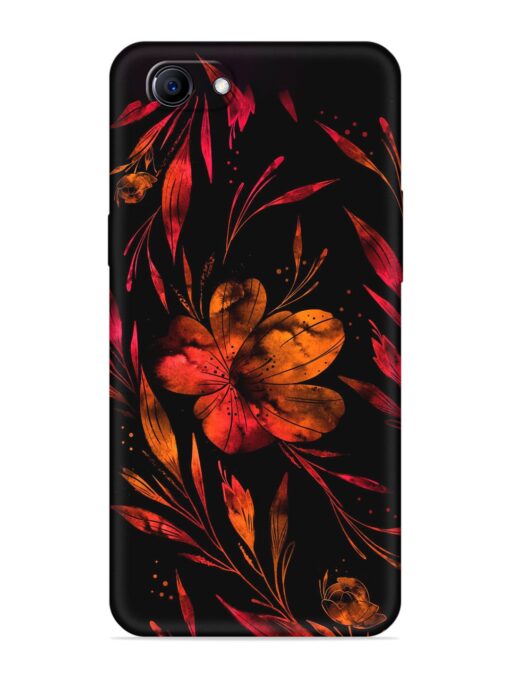 Red Flower Painting Embossed Soft Silicone Case for Oppo F7 Youth