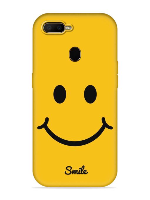 Yellow Smiley Embossed Soft Silicone Case for Oppo F9