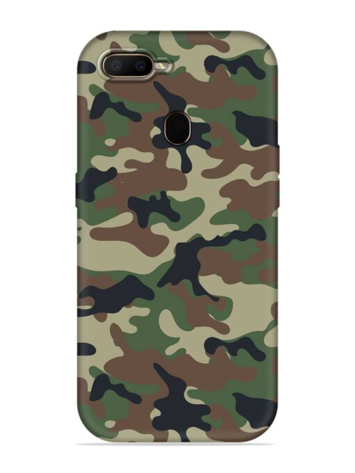 Army Military Camouflage Dark Green Embossed Soft Silicone Case for Oppo F9 Zapvi