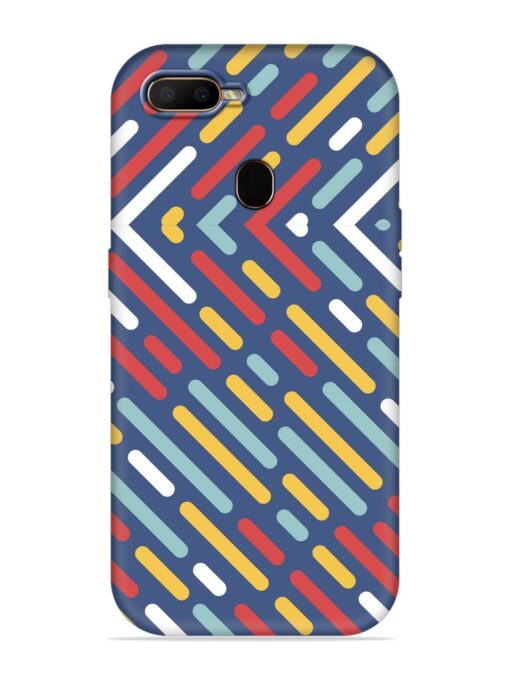 Colored Lines Embossed Soft Silicone Case for Oppo F9 Zapvi