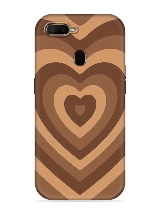 Brown Heart Embossed Soft Silicone Case for Oppo F9