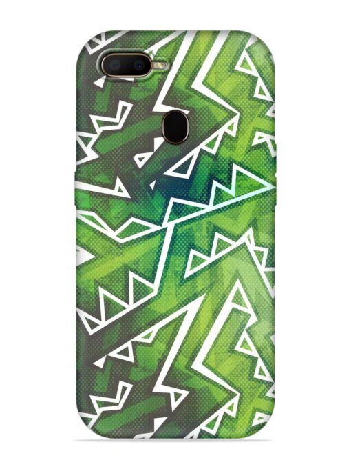 Green Graffiti Seamless Embossed Soft Silicone Case for Oppo F9 Zapvi