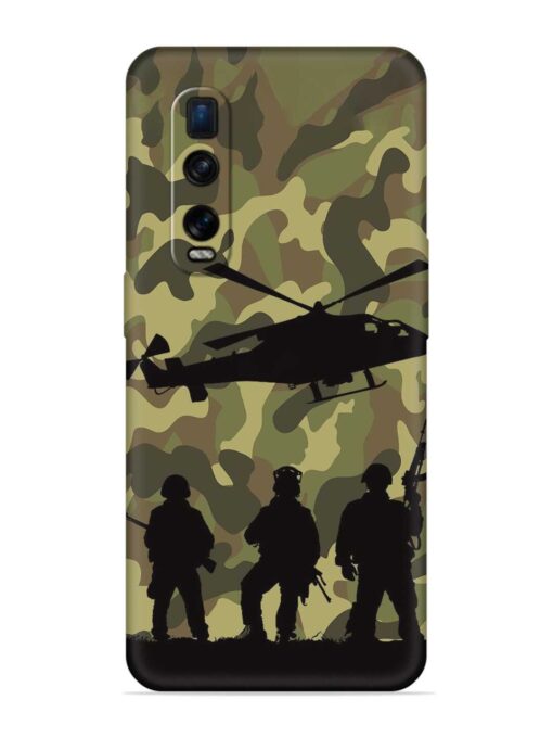 Army Heros Embossed Soft Silicone Case for Oppo Find X2 Pro Zapvi