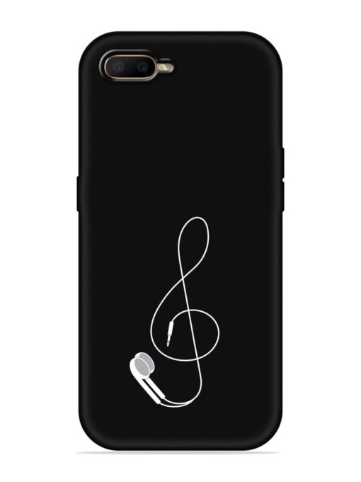 Music Earphone Vector Embossed Soft Silicone Case for Oppo K1 Zapvi