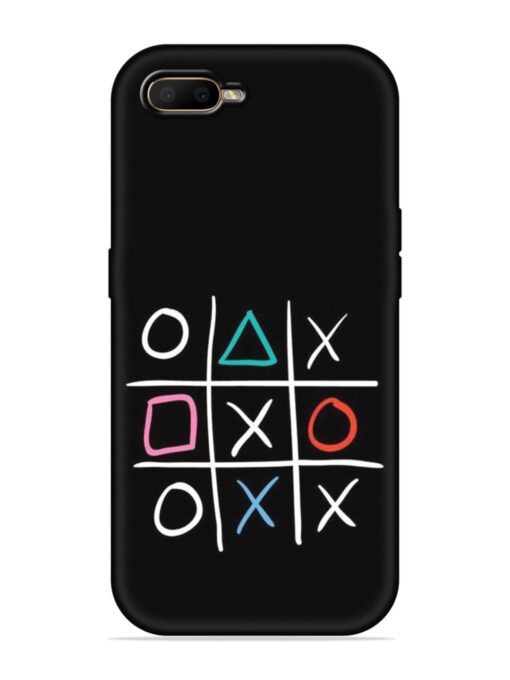 Super Neon Tic-Tac-Toe Embossed Soft Silicone Case for Oppo K1 Zapvi