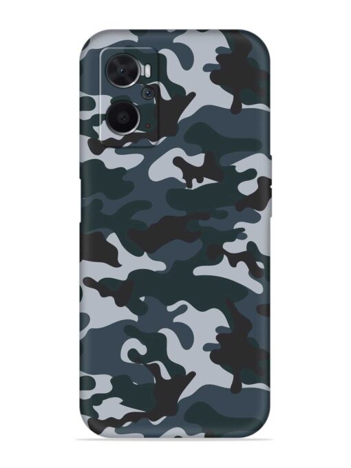 Dark Blue Army Military Art Embossed Soft Silicone Case for Oppo K10 (4G) Zapvi