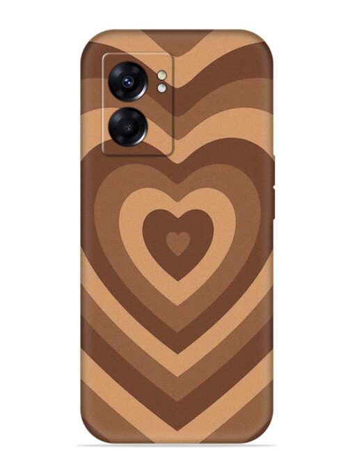 Brown Heart Embossed Soft Silicone Case for Oppo K10 (5G) Zapvi