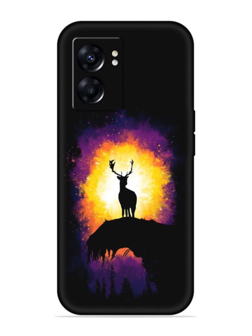 Elk Animal Art Embossed Soft Silicone Case for Oppo K10 (5G)