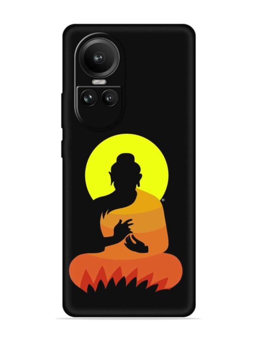 Buddha Art Black Embossed Soft Silicone Case for Oppo Reno 10 (5G)