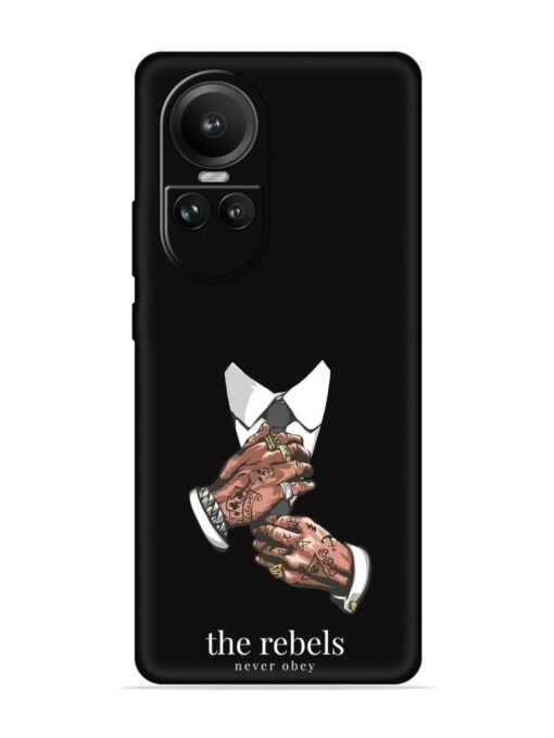 Rebels Slogan Man Embossed Soft Silicone Case for Oppo Reno 10 (5G)