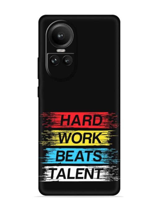 Hard Work Beats Embossed Soft Silicone Case for Oppo Reno 10 (5G)