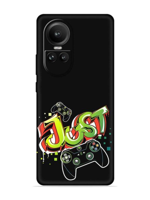 Graffiti Gamepad Illustration Embossed Soft Silicone Case for Oppo Reno 10 (5G)