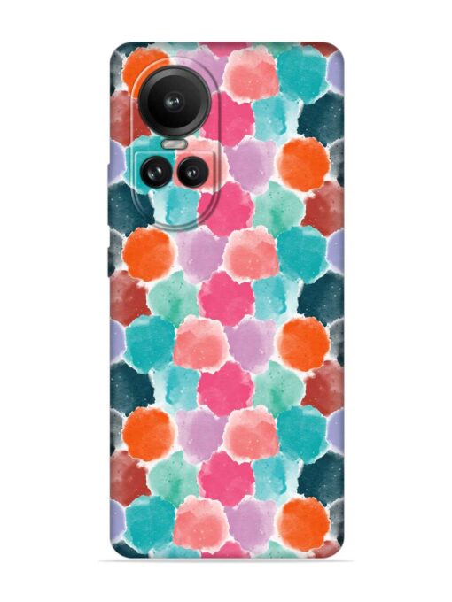 Colorful Seamless Pattern Embossed Soft Silicone Case for Oppo Reno 10 (5G) Zapvi