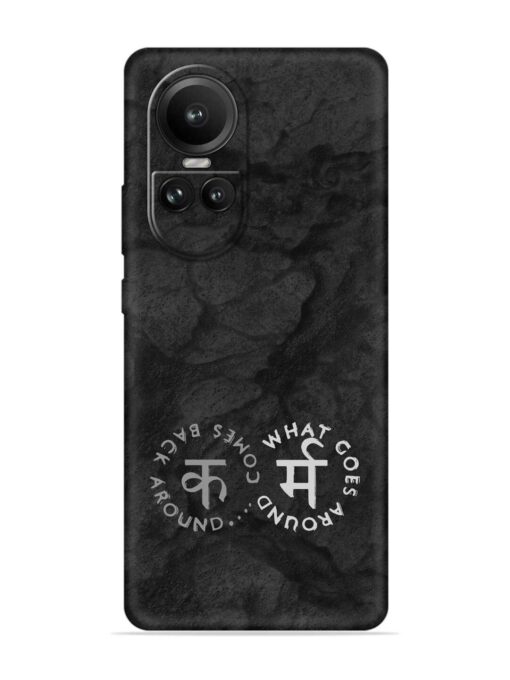 Karma Hindi Word Embossed Soft Silicone Case for Oppo Reno 10 (5G) Zapvi