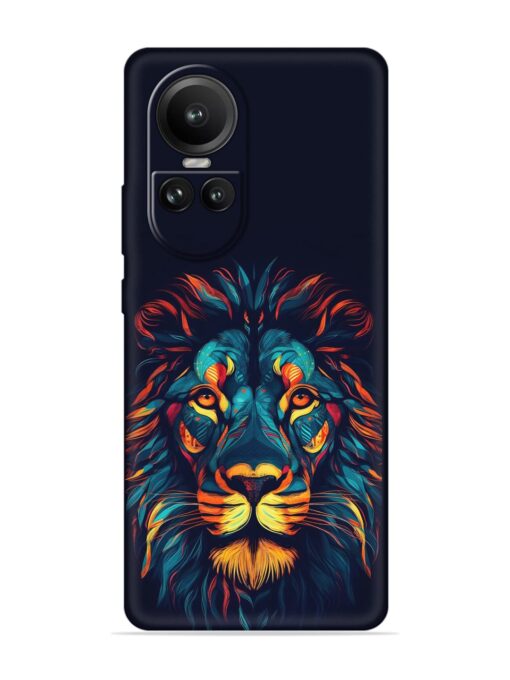 Colorful Lion Embossed Soft Silicone Case for Oppo Reno 10 (5G) Zapvi