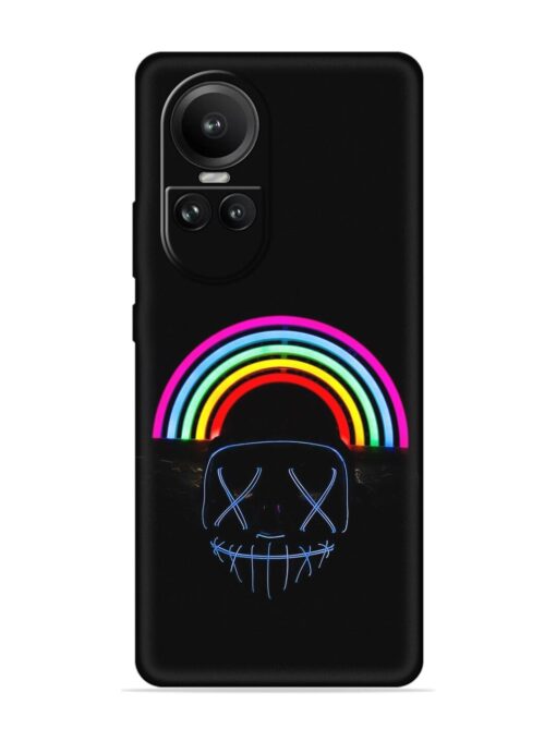 Mask Rainbow Embossed Soft Silicone Case for Oppo Reno 10 (5G)