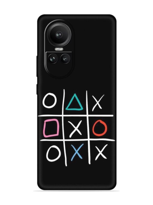 Super Neon Tic-Tac-Toe Embossed Soft Silicone Case for Oppo Reno 10 (5G) Zapvi