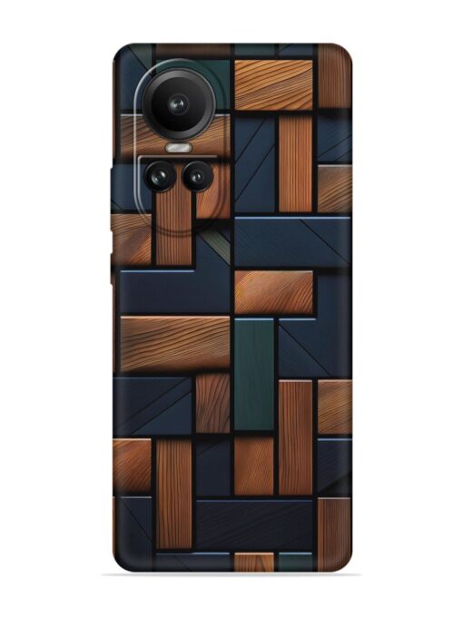 Wooden Background Cubes Embossed Soft Silicone Case for Oppo Reno 10 (5G) Zapvi