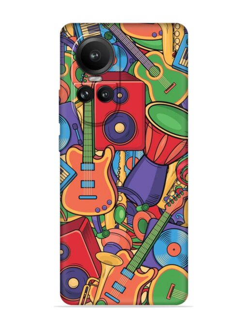 Colorful Music Art Embossed Soft Silicone Case for Oppo Reno 10 (5G)