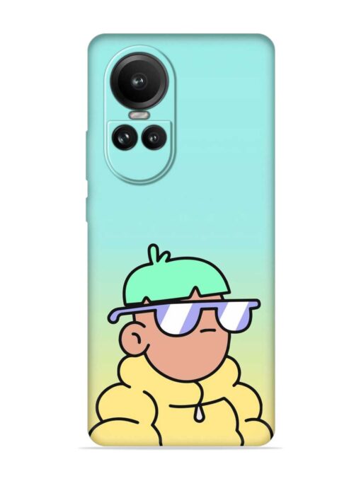 Doodles Cool Character Embossed Soft Silicone Case for Oppo Reno 10 Pro (5G)