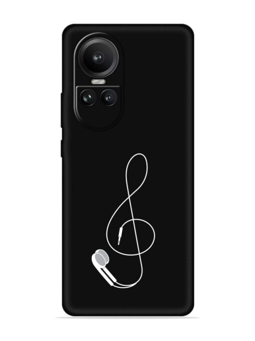 Music Earphone Vector Embossed Soft Silicone Case for Oppo Reno 10 Pro (5G) Zapvi