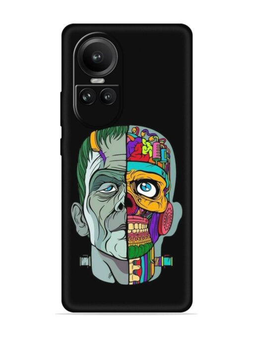 Men Vs Skull Embossed Soft Silicone Case for Oppo Reno 10 Pro (5G)