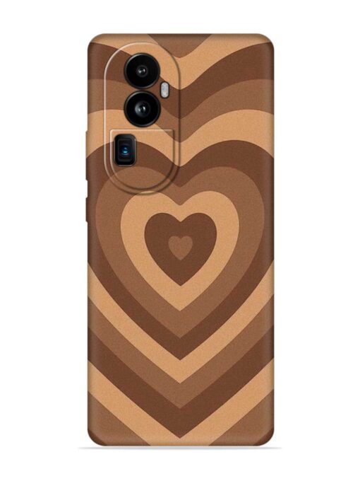 Brown Heart Embossed Soft Silicone Case for Oppo Reno 10 Pro Plus (5G) Zapvi