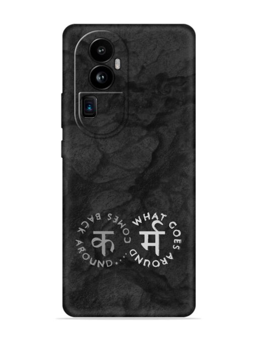 Karma Hindi Word Embossed Soft Silicone Case for Oppo Reno 10 Pro Plus (5G) Zapvi