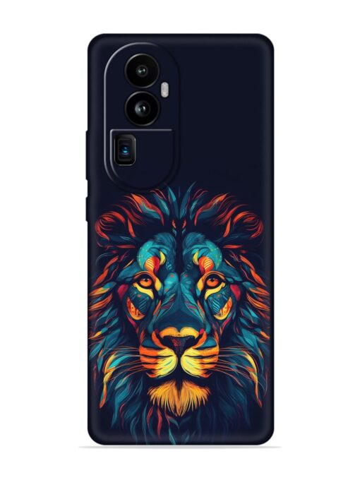 Colorful Lion Embossed Soft Silicone Case for Oppo Reno 10 Pro Plus (5G)