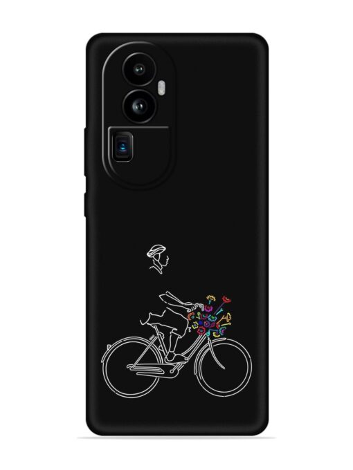 Minimalist Cycle Art Embossed Soft Silicone Case for Oppo Reno 10 Pro Plus (5G)