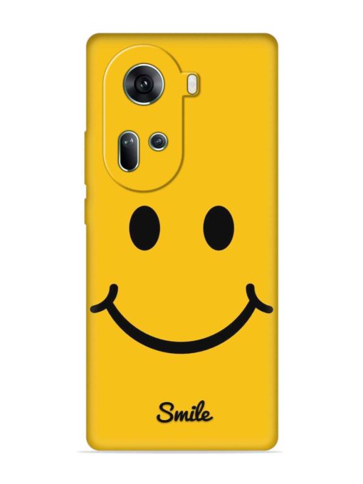 Yellow Smiley Embossed Soft Silicone Case for Oppo Reno 11 (5G) Zapvi