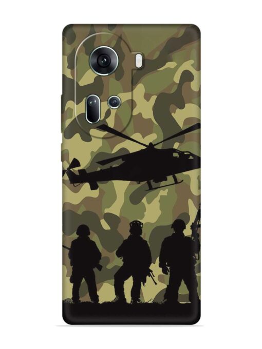 Army Heros Embossed Soft Silicone Case for Oppo Reno 11 (5G) Zapvi