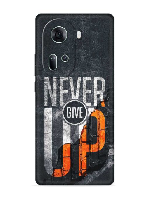 Never Give Up Embossed Soft Silicone Case for Oppo Reno 11 (5G) Zapvi