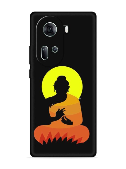 Buddha Art Black Embossed Soft Silicone Case for Oppo Reno 11 (5G)