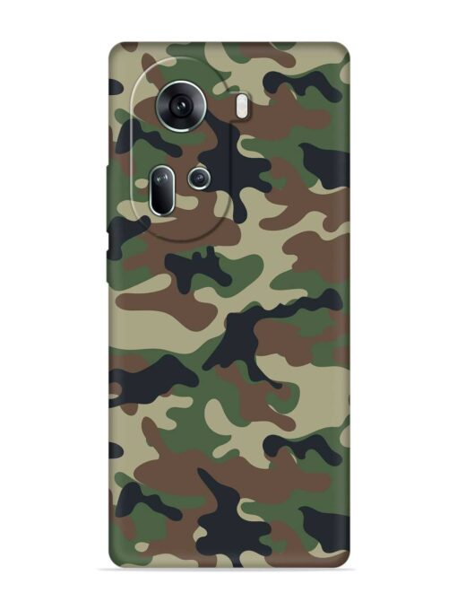 Army Military Camouflage Dark Green Embossed Soft Silicone Case for Oppo Reno 11 (5G) Zapvi