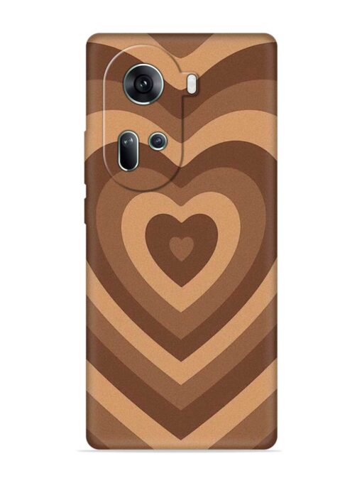 Brown Heart Embossed Soft Silicone Case for Oppo Reno 11 (5G) Zapvi