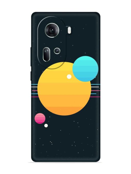 Round Vector Art Embossed Soft Silicone Case for Oppo Reno 11 (5G) Zapvi