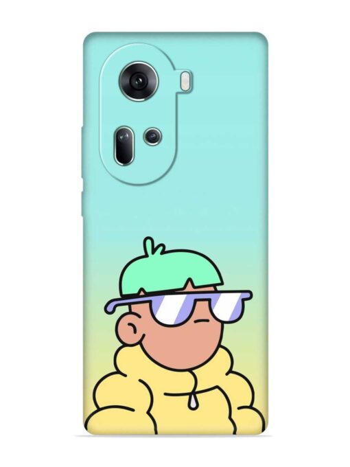 Doodles Cool Character Embossed Soft Silicone Case for Oppo Reno 11 (5G) Zapvi