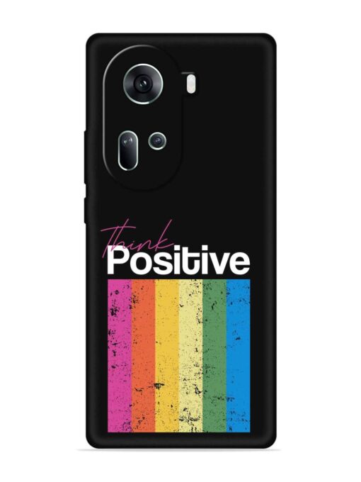 Think Positive Typography Embossed Soft Silicone Case for Oppo Reno 11 (5G) Zapvi