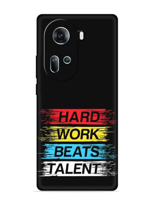 Hard Work Beats Embossed Soft Silicone Case for Oppo Reno 11 (5G) Zapvi