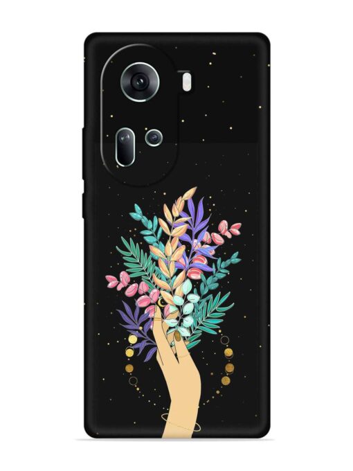 Flower On Hand Embossed Soft Silicone Case for Oppo Reno 11 (5G) Zapvi