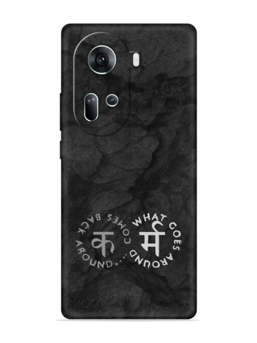 Karma Hindi Word Embossed Soft Silicone Case for Oppo Reno 11 (5G) Zapvi