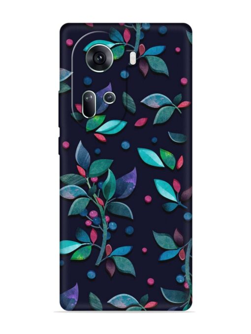 Decorative Watercolor Flower Embossed Soft Silicone Case for Oppo Reno 11 (5G) Zapvi