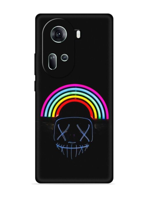 Mask Rainbow Embossed Soft Silicone Case for Oppo Reno 11 (5G) Zapvi