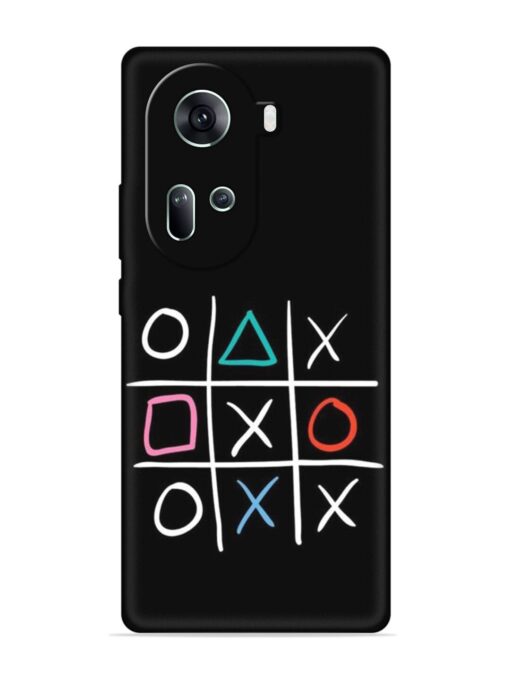 Super Neon Tic-Tac-Toe Embossed Soft Silicone Case for Oppo Reno 11 (5G) Zapvi