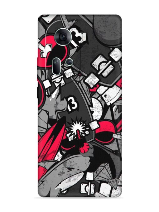 Fictional Doodle Embossed Soft Silicone Case for Oppo Reno 11 (5G) Zapvi