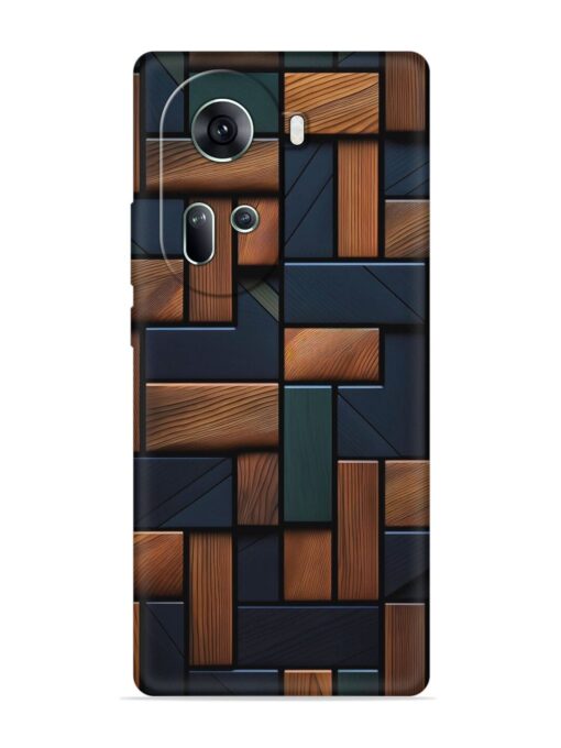 Wooden Background Cubes Embossed Soft Silicone Case for Oppo Reno 11 (5G) Zapvi